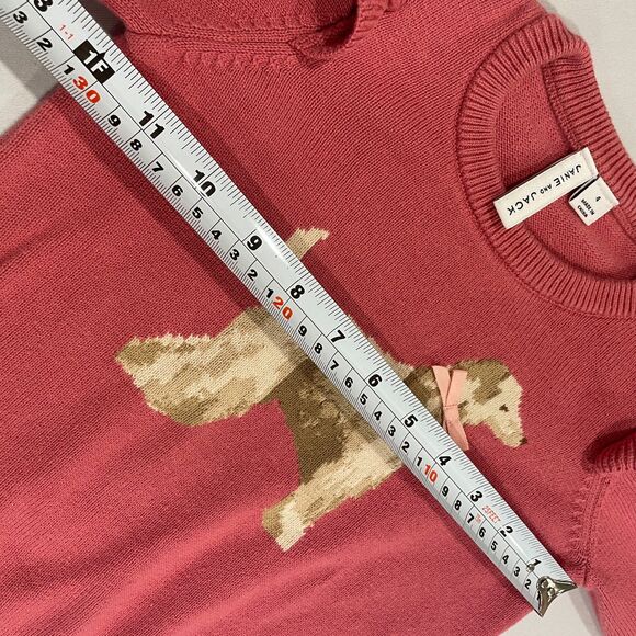 ~ JANIE and JACK 4 Dog Ruffle Shoulder Sweater*, Mauve Cotton Knit, Ribbed Cuff - Picture 10 of 16